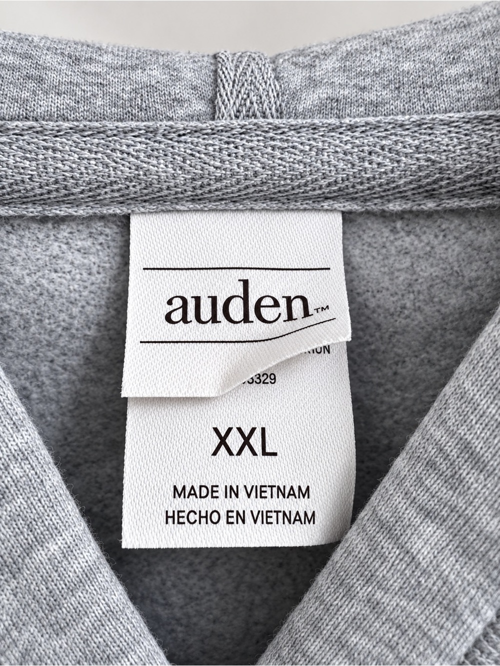 Auden XXL Light Gray Full Zip Hoodie Sweatshirt Cotton Blend - Picture 3 of 4